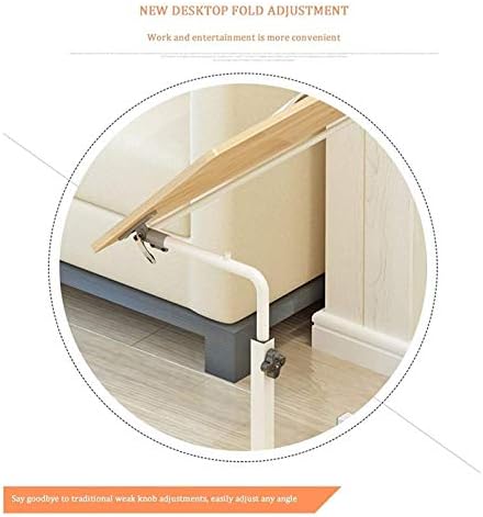 Extendable Rolling Mobility Table Over Bed,Overbed Table Wheels Bedside Desk C-Shaped Base Laptop Desk Home Office Mobile Lap Table, Mobile Laptop Computer Stand Bedside Table Port