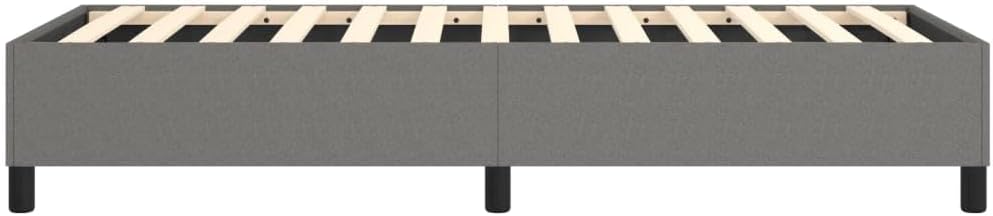 Dark Gray Twin Fabric Bed Frame with Polyester Plywood Engineered Wood, Breathable Material and Sturdy Construction for Modern Bedroom, Durable Design Soft Fabric Cover Sleek