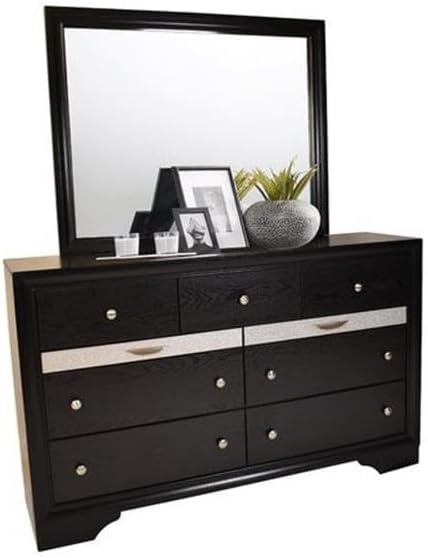 Matrix Traditional Style King 4 PC Storage Bedroom Set in Black Made with Wood
