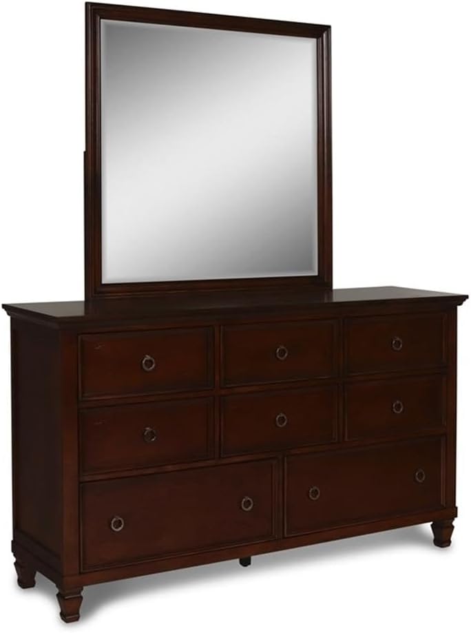 New Classic Tamarack 4-PC Wood King Bedroom Set with Nightstand in Brown Cherry