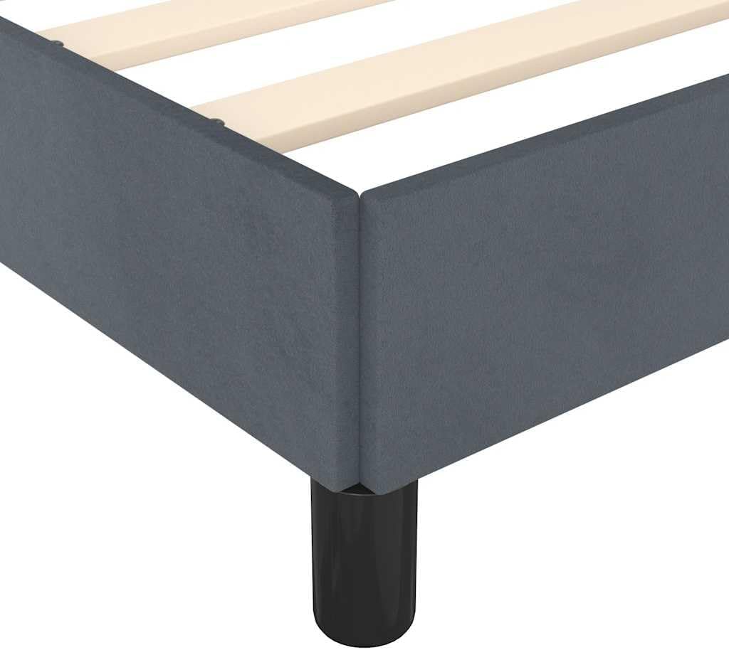 Dark Grey Velvet Full Size Bed Frame with Durable Engineered Wood Support, Modern Upholstered Sleek Design for Bedroom Decor, Soft Plush Comfort and Easy Maintenance Matte