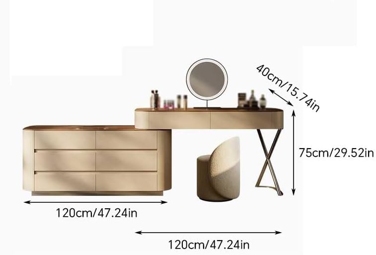 Makeup Vanity Dressing Table with Cabinet Corner Dressing Table Home Bedroom Dressing Table Wooden Vanity