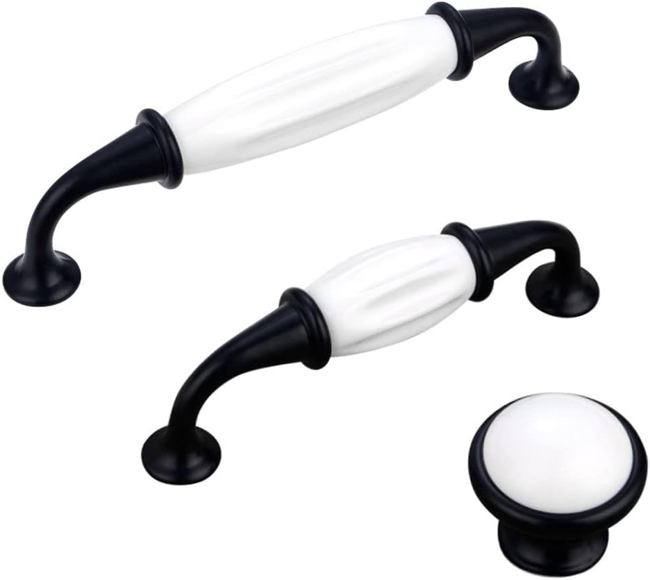 Ceramic Drawer Handles Kitchen Handles Cabinet Knobs and Handles Metal Furniture Handles (Color : Gray, Size : 7.6cm) (Copper 7.6cm)