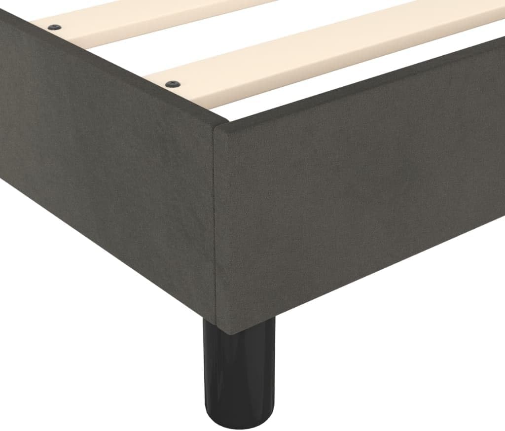 Dark Grey Velvet Queen Bed Frame with Plywood and Engineered Wood Construction, Durable Modern Platform Bed with Soft Velvet Upholstery and Spacious Dimensions for Bedroom