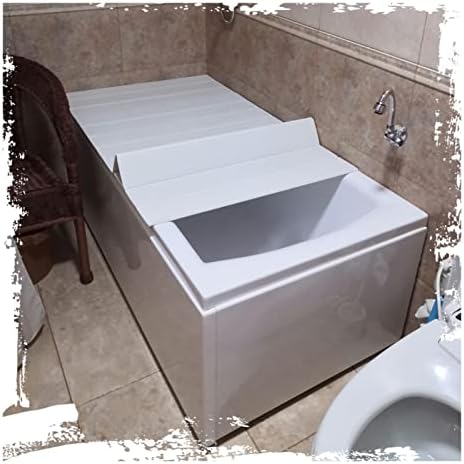 Bamboo Bathtub Caddy Tray with Foldable Cover for Spa Bath & Shower nization