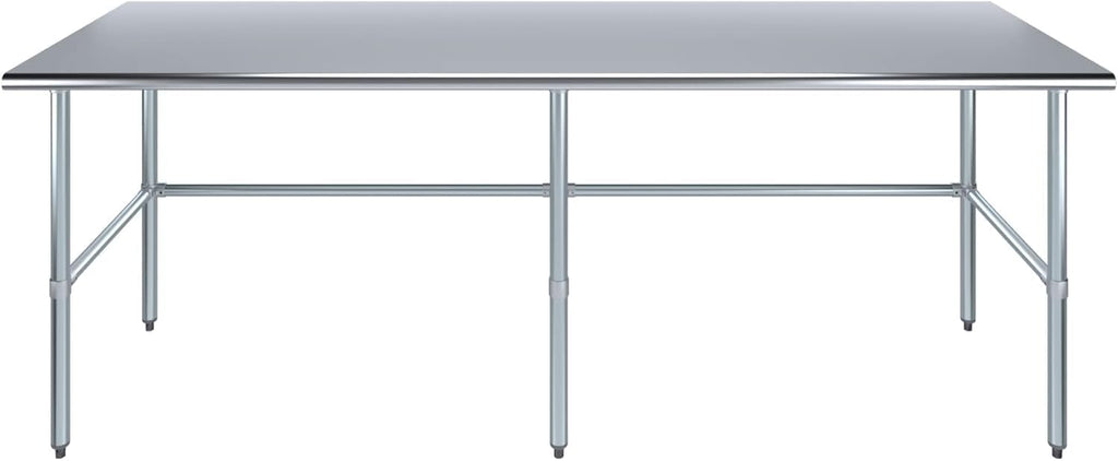 Stainless Steel Open Base Work Table | NSF Metal Prep Table & Utility Bench (96' x 30')