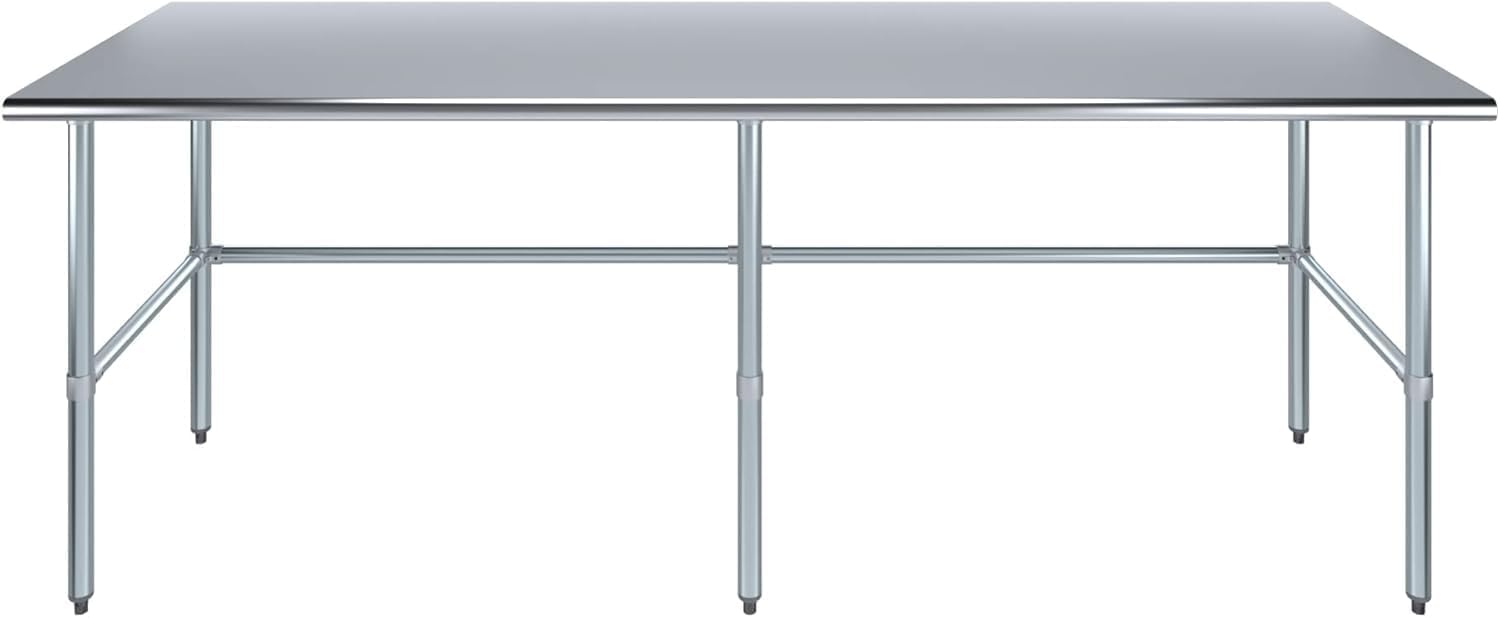 Stainless Steel Open Base Work Table | NSF Metal Prep Table & Utility Bench (96' x 30')