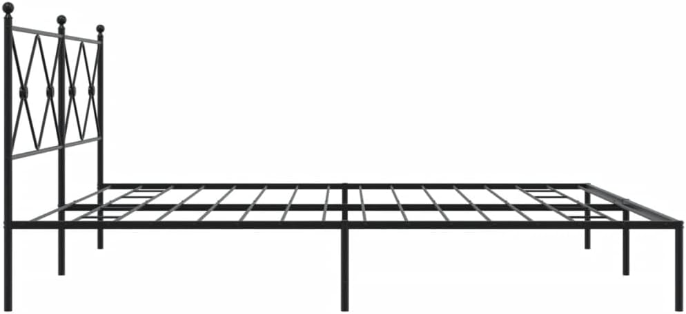 Metal Bed Frame with Headboard King Size 76'x79.9' Steel Platform Bed Frame Sturdy Bedframe with Underbed Storage Space for Bedroom Furniture