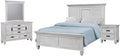 Pemberly Row 4-Piece Eastern King Panel Wood Bedroom Set, Antique White Finish, Includes Bed, Nightstand, Dresser, Beveled Mirror, Soft-Closing Drawer Glides, Pull-Out Tray, Coastal Resort Style