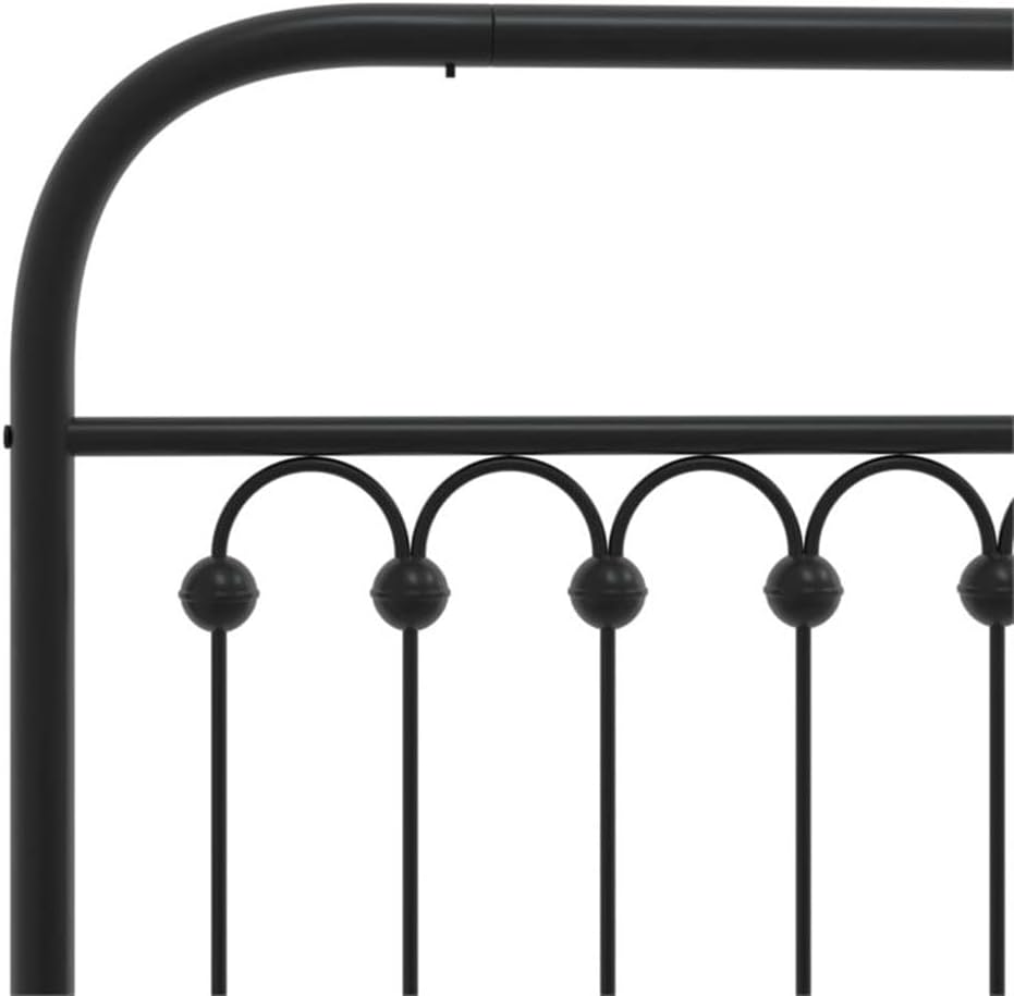 BOWERY HILL Contemporary Engineered Wood King Bed Frame, Black Powder-Coated Finish, Durable Steel Construction, Includes Headboard and Footboard, Classic Bedroom Furniture, Easy Assembly, 661 lbs
