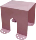Cold-Rolled Plate Side Table, Modern Shoe Changing Bench, Square Coffee Table, Multifunctional Corner Table for Bedroom, Living Room, Entryway(Pink)