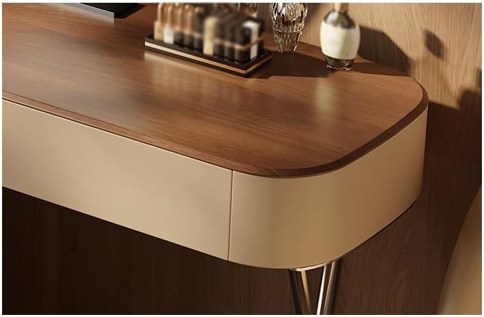 Makeup Vanity Dressing Table with Side Cabinet Corner Dressing Table Bedroom Dressing Table Desk Office Desk Wooden Vanity