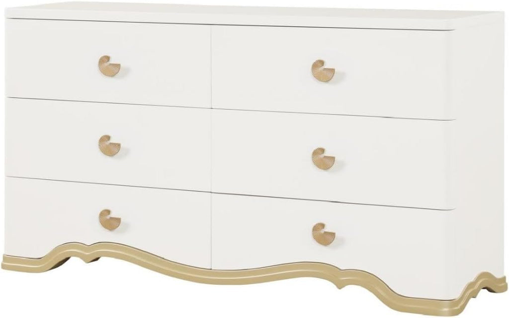 First of a Kind Athena Luxury 4-Piece Queen Bedroom Set in Ivory with Light Gold Finish – Traditional European Classical Bedroom Furniture Collection by Cosmos Furniture