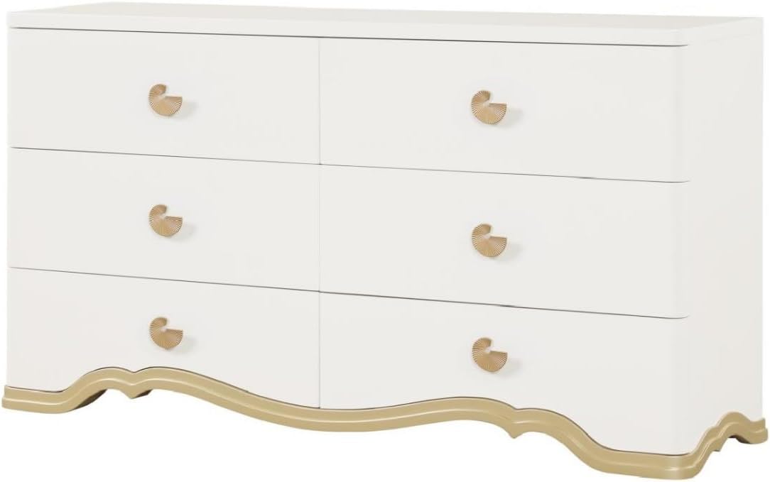 First of a Kind Athena Luxury 4-Piece Queen Bedroom Set in Ivory with Light Gold Finish – Traditional European Classical Bedroom Furniture Collection by Cosmos Furniture