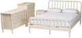 Baxton Studio Braith Farmhouse Ivory Spindle Wood King Size 4-Piece Bedroom Set