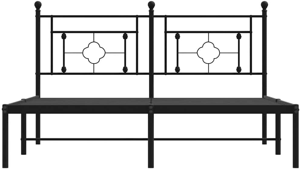 Metal Bed Frame with Headboard Black Queen Size 59.1'x78.7' Platform Bed Frame Sturdy Steel Construction Underbed Storage for Bedroom Furniture