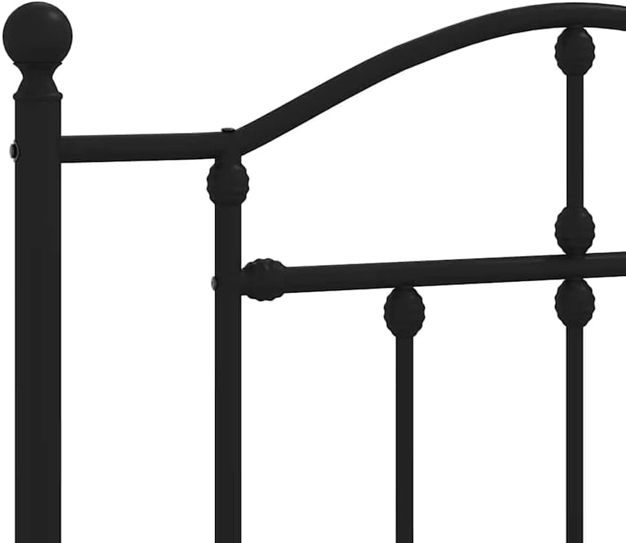 Twin Bed Frame Black Powder-Coated Steel Rectangular Indoor Bed Frame for Bedroom Guest Room Durable Modern Space-Saving Design
