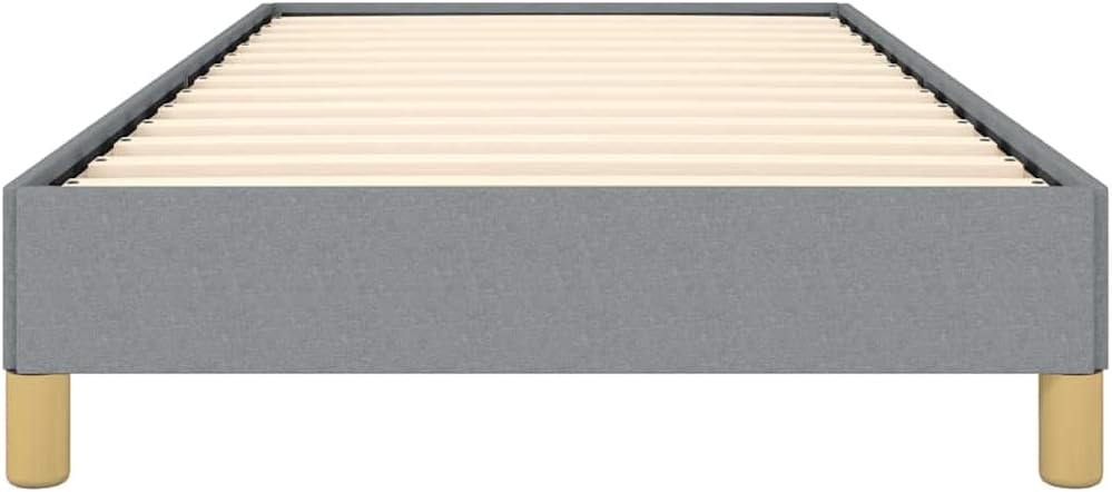 Light Grey Twin XL Bed Frame with Breathable Polyester Fabric and Sturdy Engineered Wood Construction for Adult Bedroom, Modern Platform Bed Frame with Strong Build