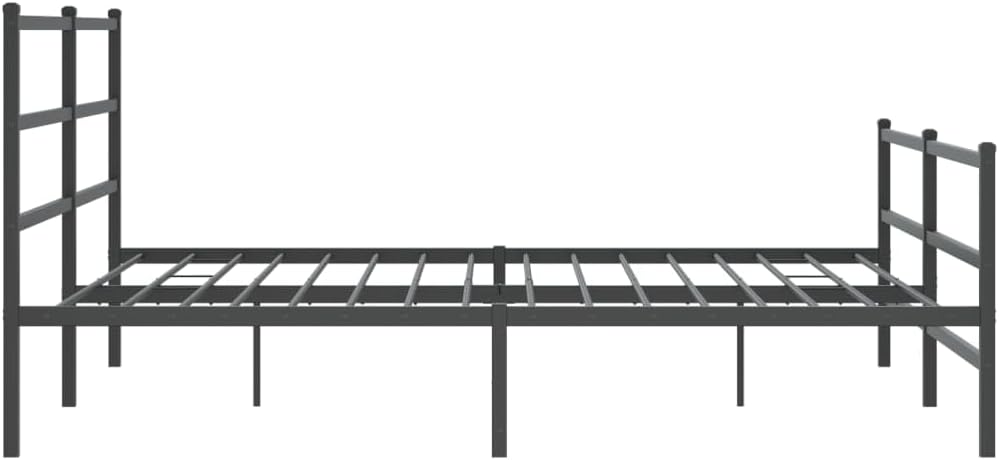 Modern Black Metal Bed Frame with Powder-Coated Steel Construction 76 x 79.9 Inches, Minimalist Design for Bedroom, Sturdy Support and Ample Underbed Storage Space, Easy