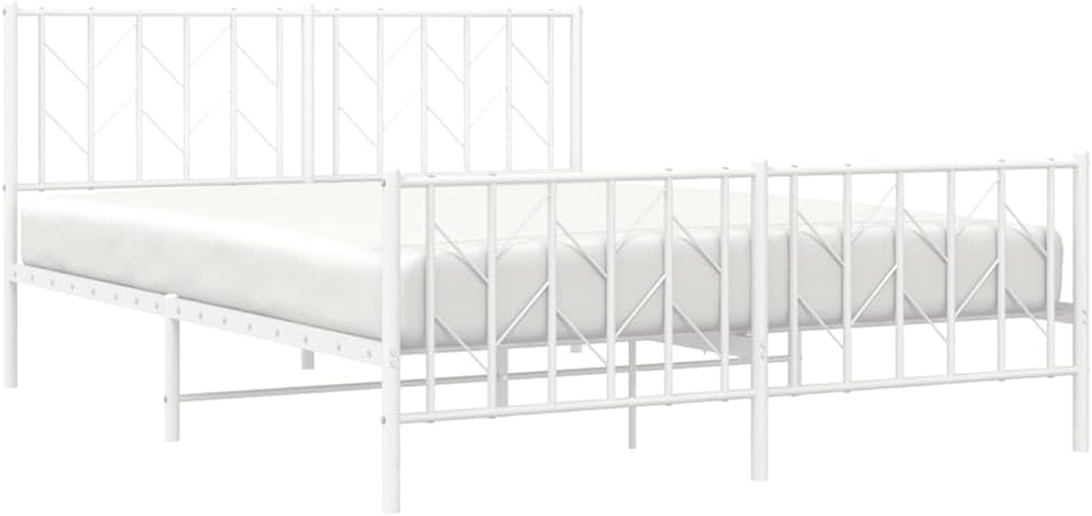 White King Size Metal Bed Frame with Underbed Storage Space, Strong Steel Construction and Breathable Design for Bedroom, Elegant Matte Finish, 4-Piece Set
