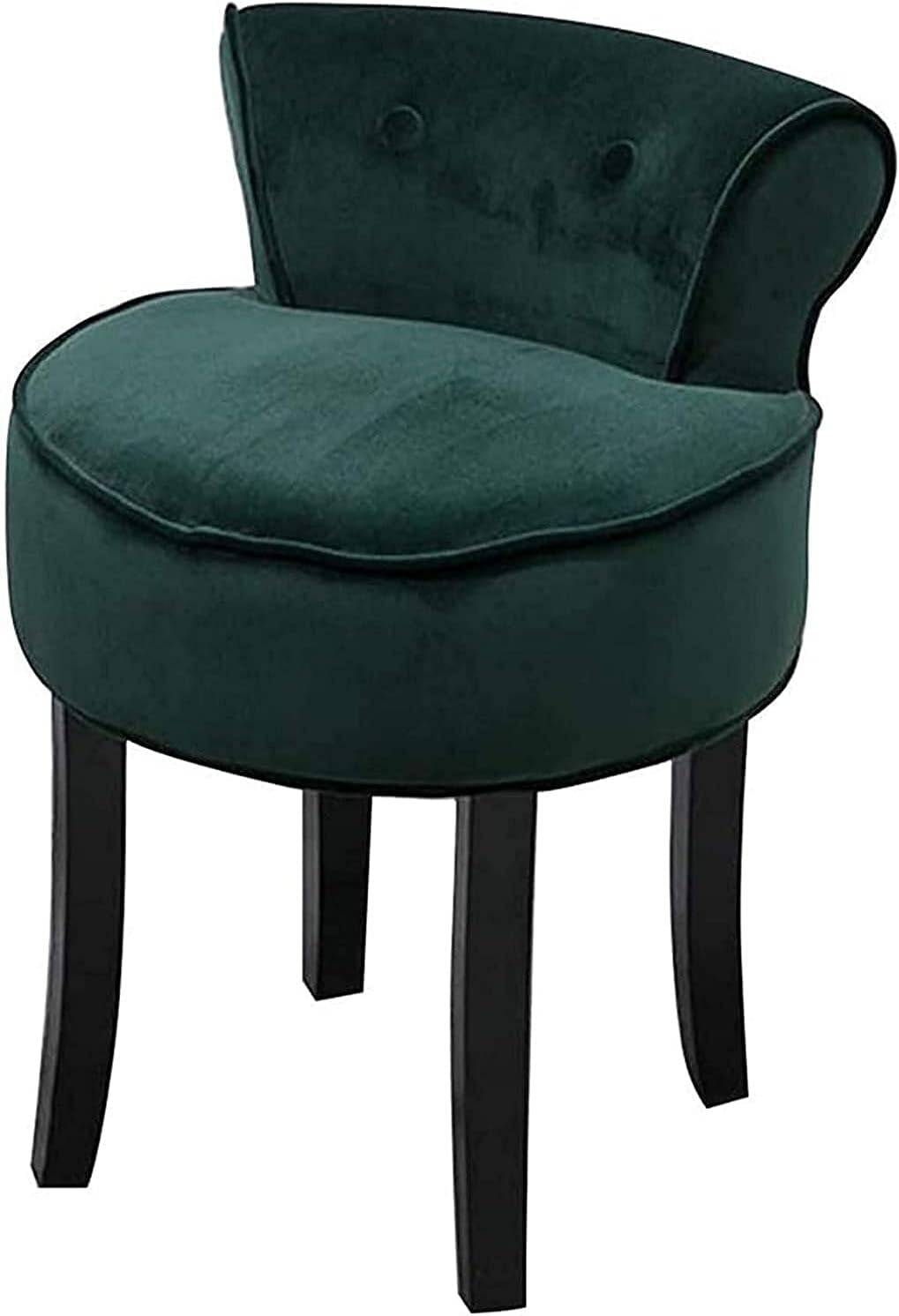 Vanity Stool Makeup Bench Vanity Benches Chair Padded Lounge Makeup Stool Fan Back Dressing Chair Piano Stool Cushioned Stool with Solid Wood Legs, Sitting 44cm / 17.32 Inch