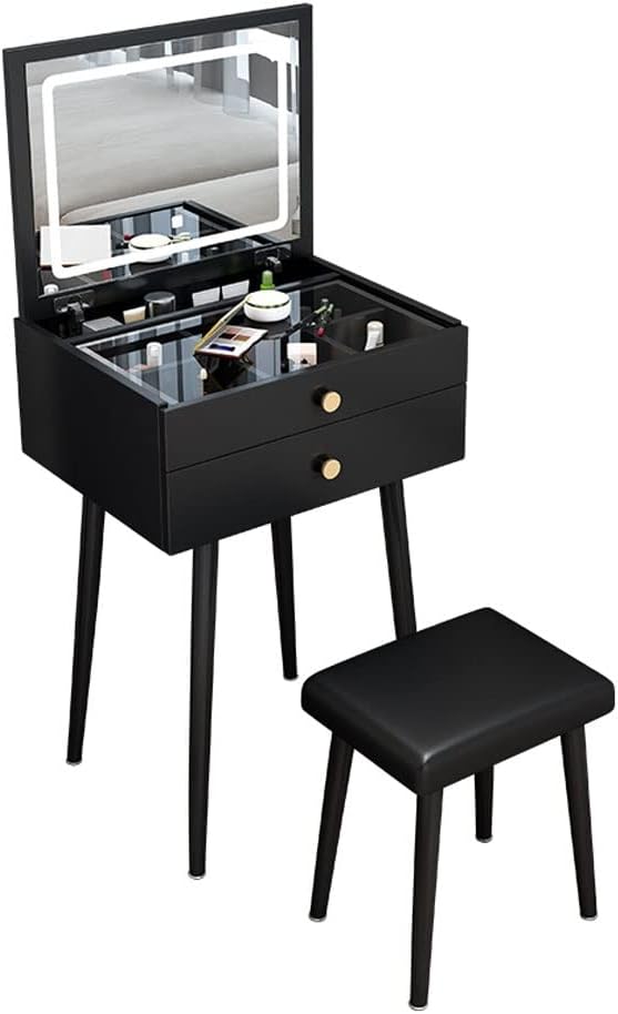 Vanity Benches Vanity Table Set Flip Dresser Modern Minimalist Small Dresser for Bedroom Ladies Fashion Dresser Dresser with Drawers (Color : A, Size : L50cm)