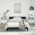 Twin XL Bed Frame with Headboard in Black Faux Leather, Scandinavian Style Upholstered Platform Bed for Modern Bedroom, Durable Plywood and Engineered Wood Construction, Easy