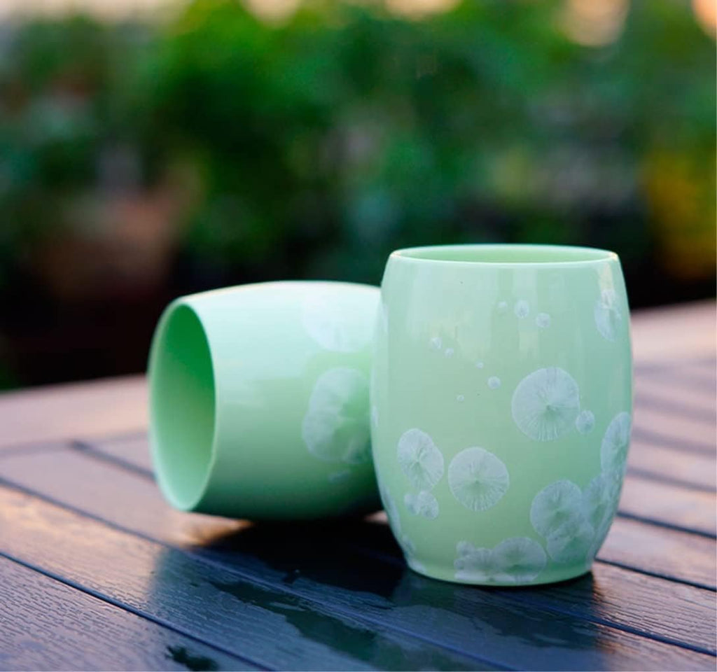 Vanity Bathroom Decor, Bathroom Accessory Sets Ceramic Simple Wash Five-Piece Jade Ice Porcelain 5 Bathroom Set Solid Color Housewarming Gift(Green)