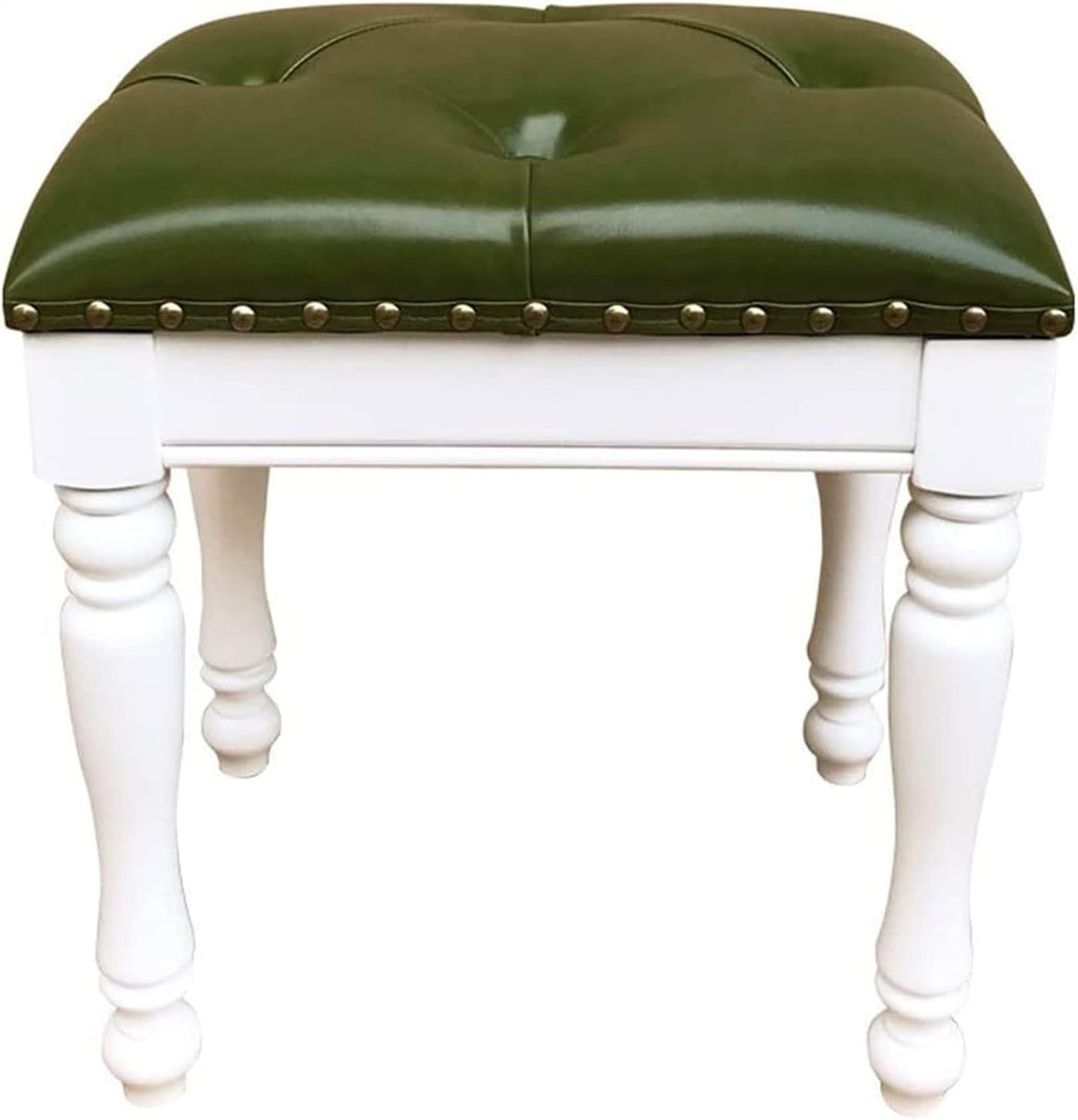 Vanity Stool, Vintage Makeup Stool Footstool Benches Vanity Home Vanity Stool Bedroom Vanity Bench Porch Shoe Changing Stool Piano Stool Small Dining Stool ( Color : Green , Size : 40x30x45cm )