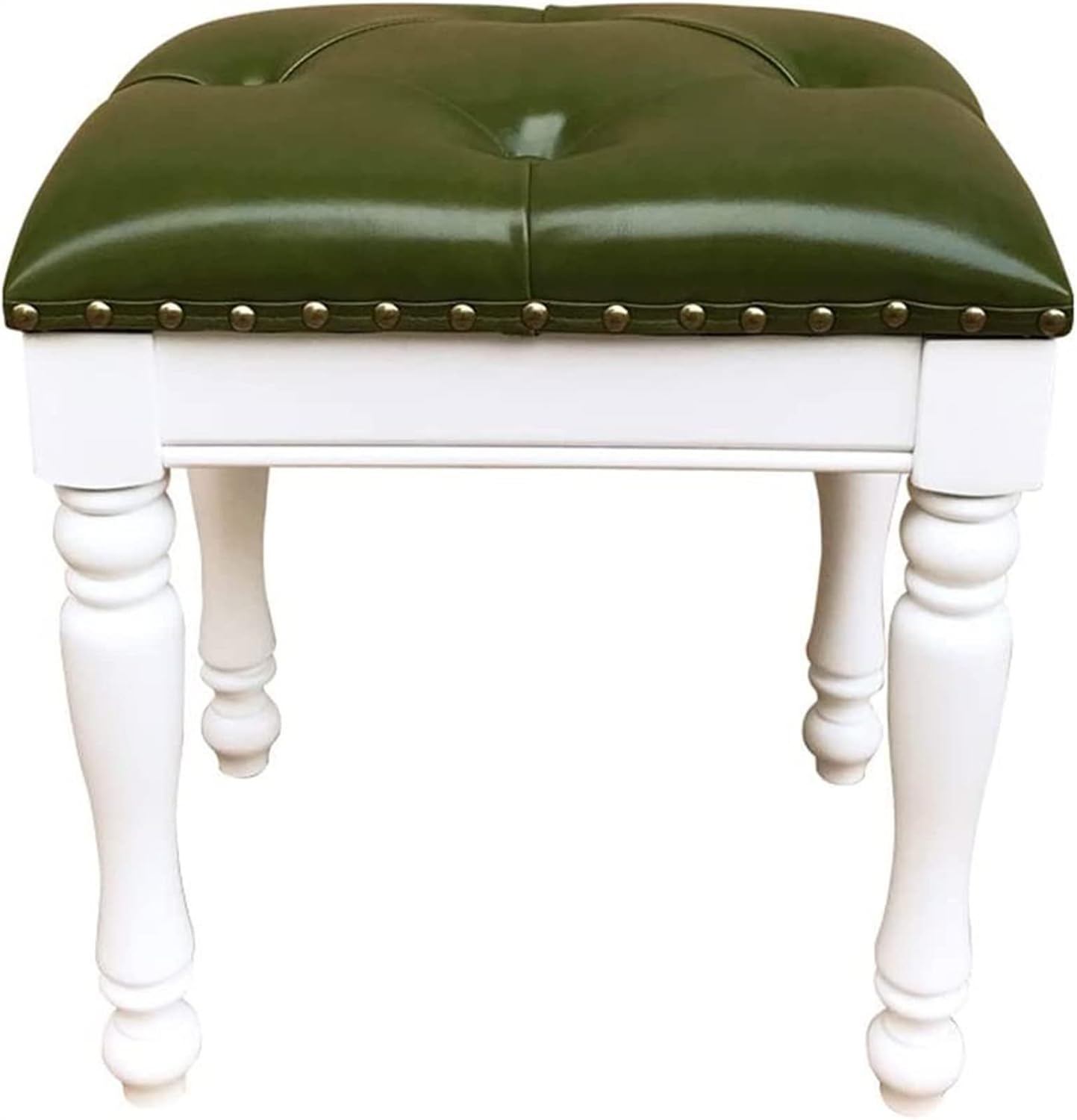 Vanity Stool, Vintage Makeup Stool Footstool Benches Vanity Home Vanity Stool Bedroom Vanity Bench Porch Shoe Changing Stool Piano Stool Small Dining Stool ( Color : Green , Size : 40x30x45cm )