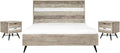 Armen Living Bridges 3 Piece King Bedroom Set in Two-Tone Acacia Wood