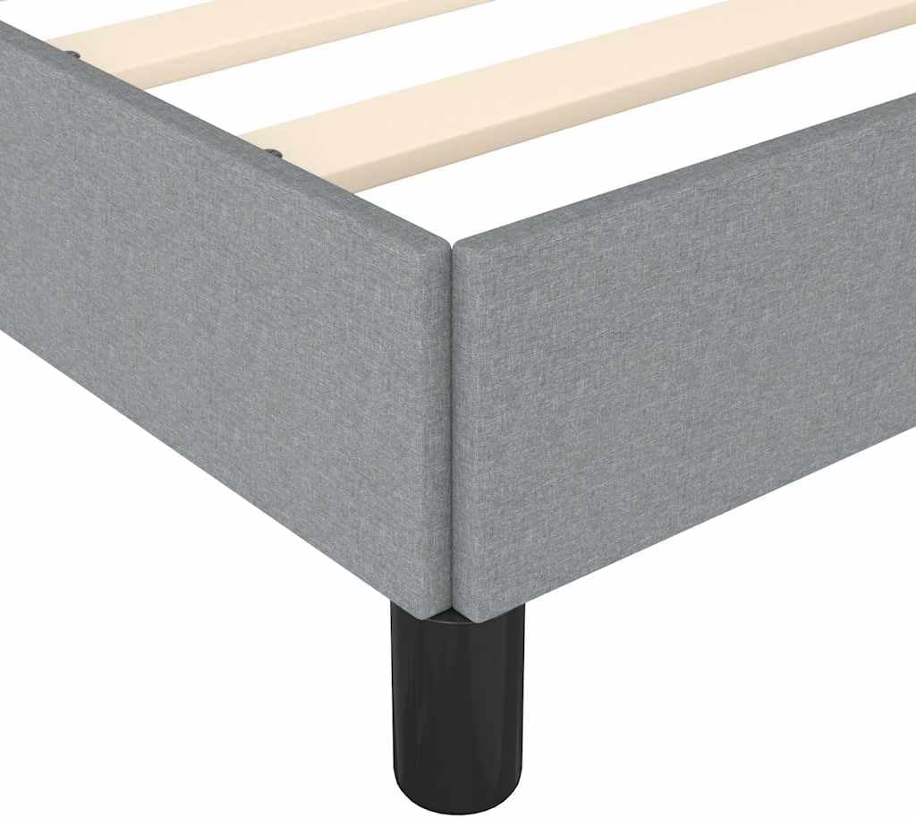 Light Grey Twin XL Bed Frame with Breathable Polyester Upholstery and Sturdy Plywood Engineered Wood Construction for Modern Bedroom Furniture and Durable Support