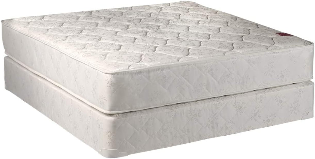 DS Solutions USA Legacy Double-Sided King Size Mattress and Low 5' Height Box Spring Set with Metal Bed Frame - Quilted Fabric Cover, Spine Support, Orthopedic Type, Longlasting Comfort