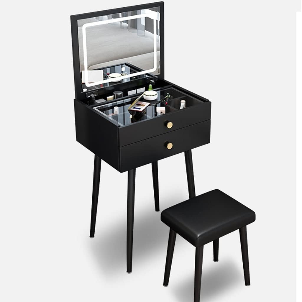 Vanity Benches Vanity Table Set Flip Dresser Modern Minimalist Small Dresser for Bedroom Ladies Fashion Dresser Dresser with Drawers (Color : A, Size : L50cm)
