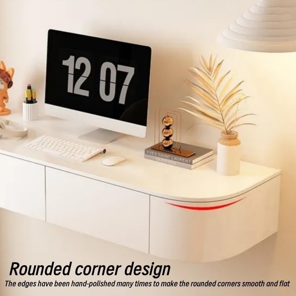Wall Mounted Makeup Vanity Floating Corner Vanity Desk Space-Saving Floating Dressing Table for Room Small Rooms Decor