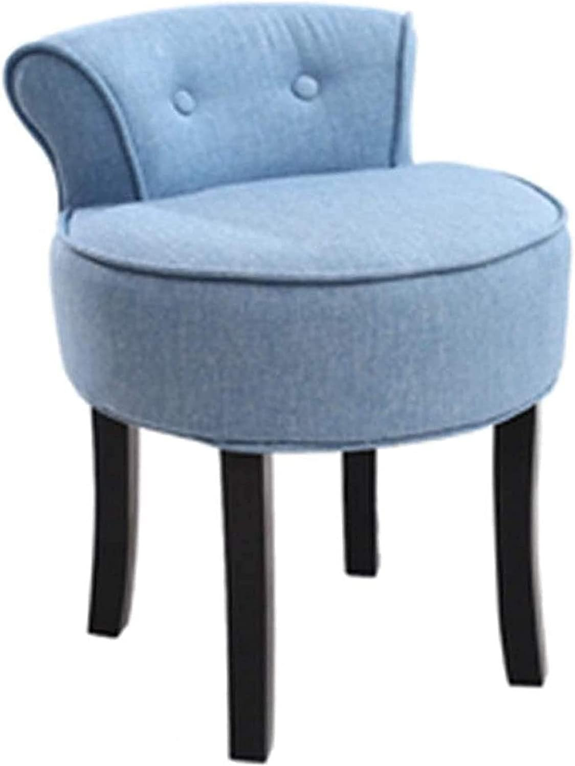 Vanity Stool Makeup Bench Vanity Benches Chair Padded Lounge Makeup Stool Fan Back Dressing Chair Piano Stool Cushioned Stool with Solid Wood Legs, Sitting 44cm / 17.32 Inch