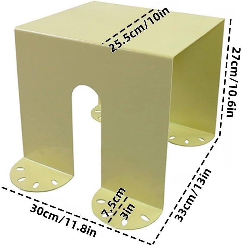 Cold-Rolled Plate Side Table, Modern Shoe Changing Bench, Square Coffee Table, Multifunctional Corner Table for Bedroom, Living Room, Entryway(Yellow)