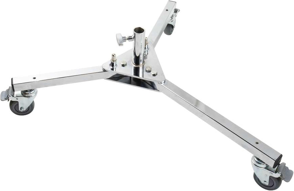 Kupo Mighty Runway Stand Base, Heavy Duty Wheeled Base with Extended Leg, Junior 1-1/8' Receiver for Mobile C-Stand Support, High Load Capacity - Black (KS302312)