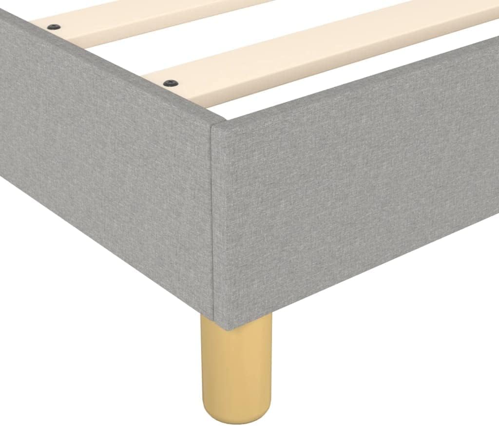 Light Gray Polyester Twin XL Bed Frame with Plywood and Engineered Wood Construction, Sturdy Durable Fabric Breathable Material for Modern Bedroom, Sleek Matte Finish Easy