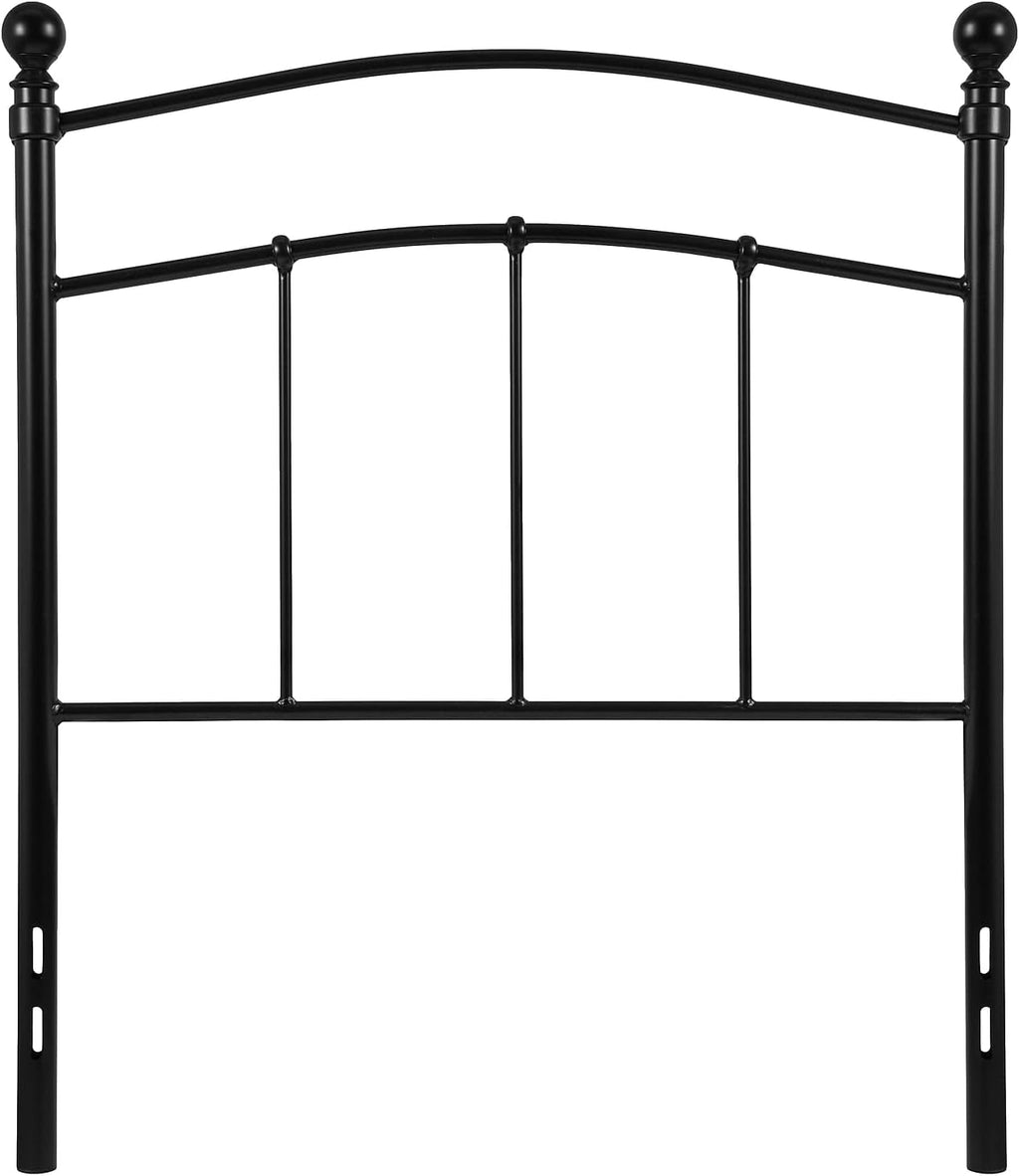 Flash Furniture Woodstock Decorative Black Metal Twin Size Open Slat Headboard with Round Posts