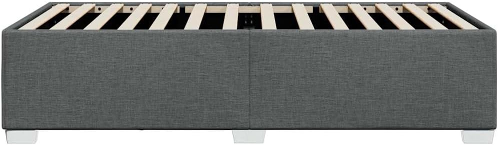 Dark Gray Twin XL Bed Frame with Polyester Upholstery and Engineered Wood Construction, Breathable Fabric Cover, Sturdy Plywood Support, Modern Minimalist Design for Bedroom