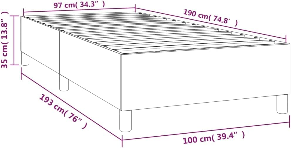 Dark Gray Twin Fabric Bed Frame with Polyester Plywood Engineered Wood, Breathable Material and Sturdy Construction for Modern Bedroom, Durable Design Soft Fabric Cover Sleek
