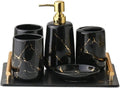 Vanity Bathroom Decor, Bathroom Accessory Set Modern Design Pieces Ceramic Light Luxury Bath Accessories Bath Set for Bathroom Housewarming Gift(F)