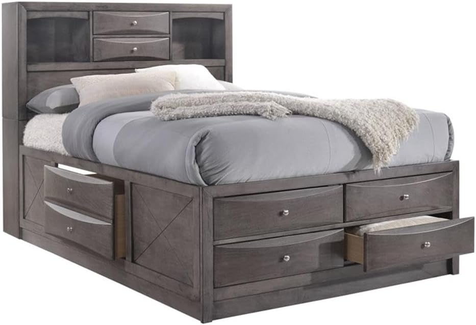 Picket House Furnishings Madison King Storage 6 Piece Bedroom Set in Gray