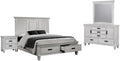 Coaster Franco California King Bed 4-Piece Set, Distressed White