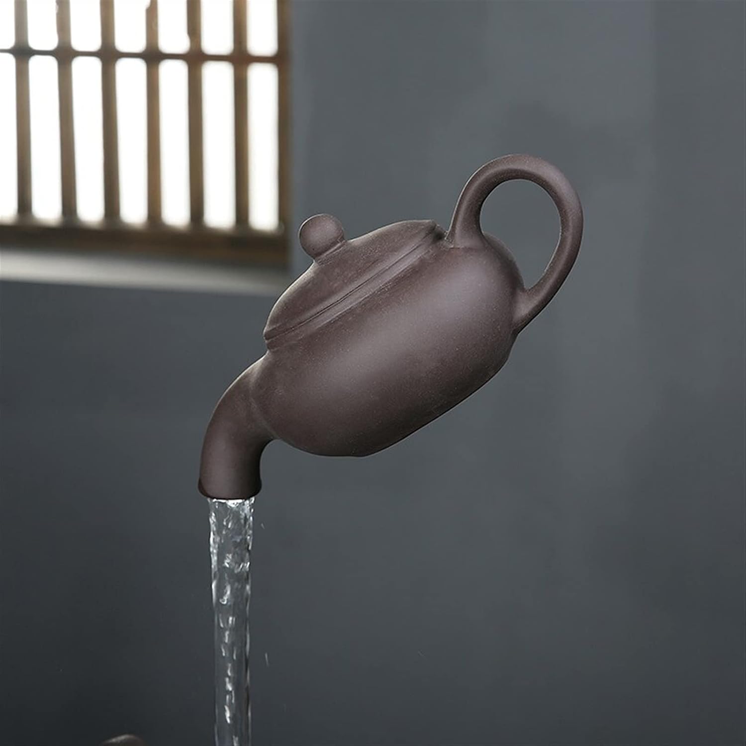 Tabletop Water Fountain 16.1' Tall Indoor/Outdoor Tabletop Water Fountain Creative Chinese-Style Magic Teapot Waterfall Fountain - Gifts for Friends for Good Luck Home Decor