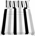 Black Grey Stripes King Sheet Set 4 Piece Bedding - White Striped Vertical Modern Geometric Breathable Comfy Cooling Bed Sheets & Pillowcase Sets,Hotel Luxury Flat Sheets Deep Pockets Fitted Sheet