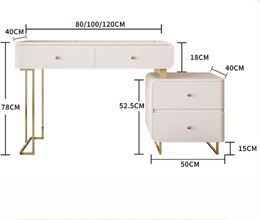 Vanity Desk, Vanity Table, Dressing Table, Vanity Desk with Drawers and Chair, Makeup Table with Lighted Mirror Corner(31x16x31 inch)