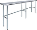 Stainless Steel Open Base Work Table | NSF Metal Prep Table & Utility Bench (96' x 18')