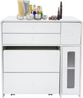 Makeup Vanity Desk, Corner Makeup Table, Makeup Vanity Table for Compact Space Homes, Apartments & Dormitories (31.5 x 15.7 x 30.7)